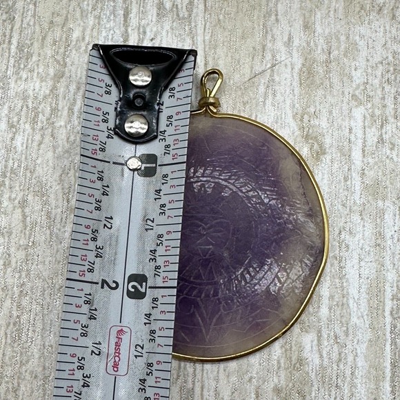 MEXICO Vintage Mayan Aztec Sun Dial Calendar Pendant Purple - Picture 3 of 5